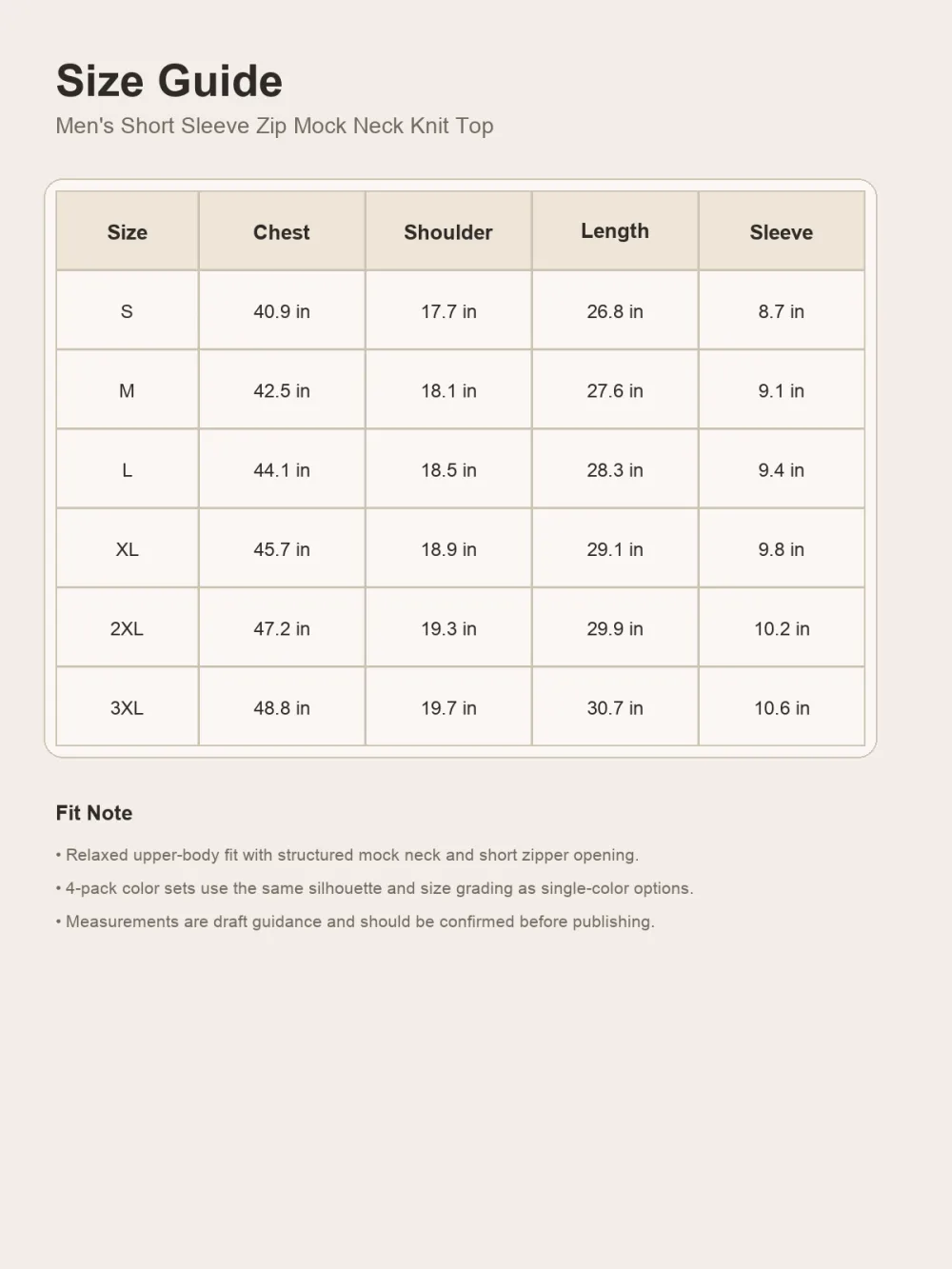 Men's Short Sleeve Zip Mock Neck Knit Top