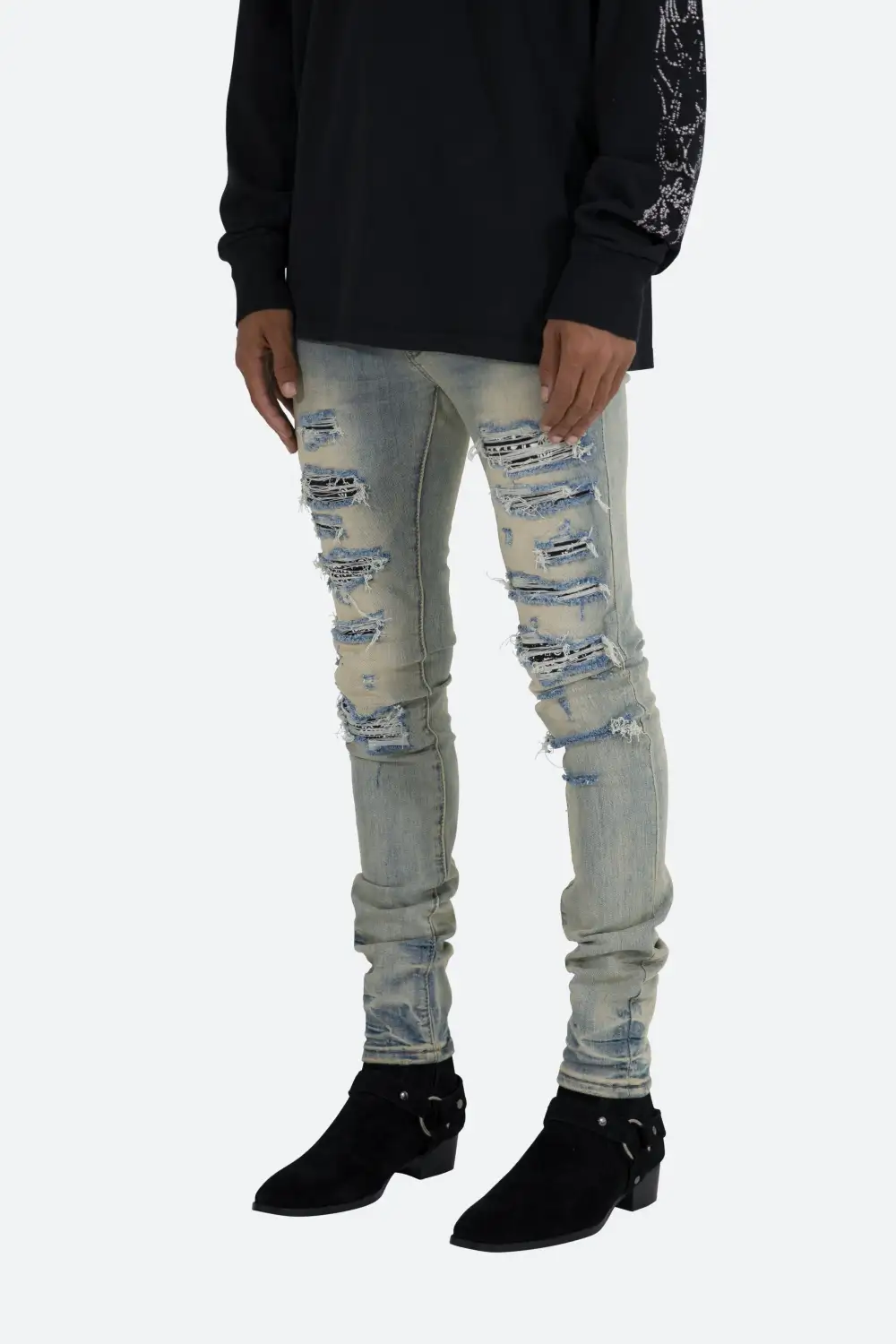 Relaxed Paisley Skinny Jeans