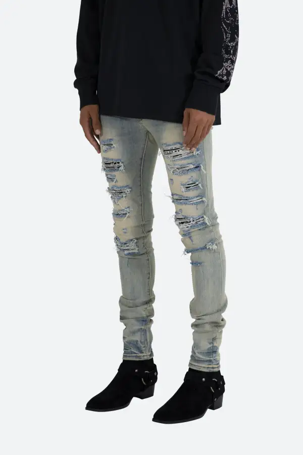 Relaxed Paisley Skinny Jeans