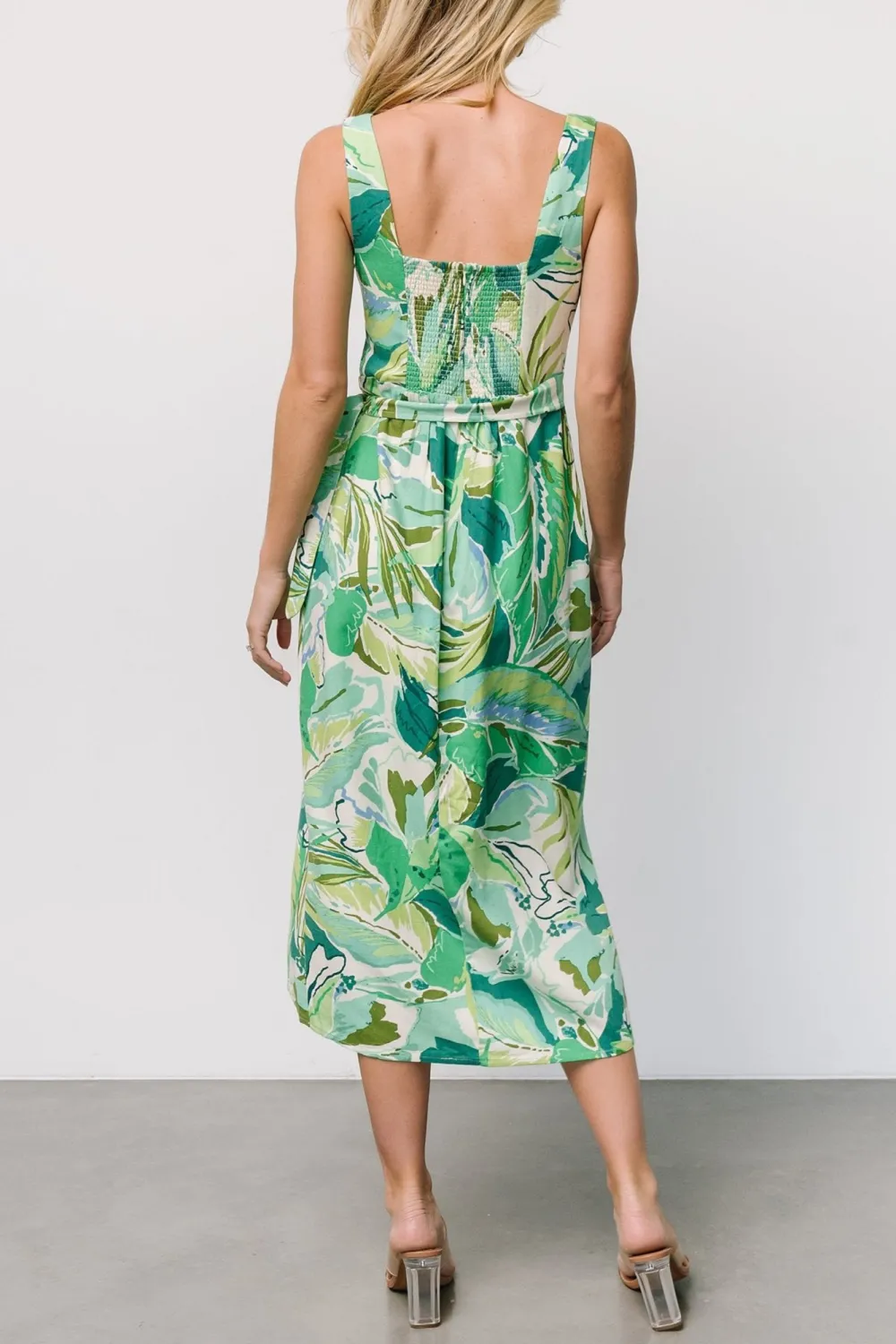 Casual A-Line Linen Blend High-Waist Dress