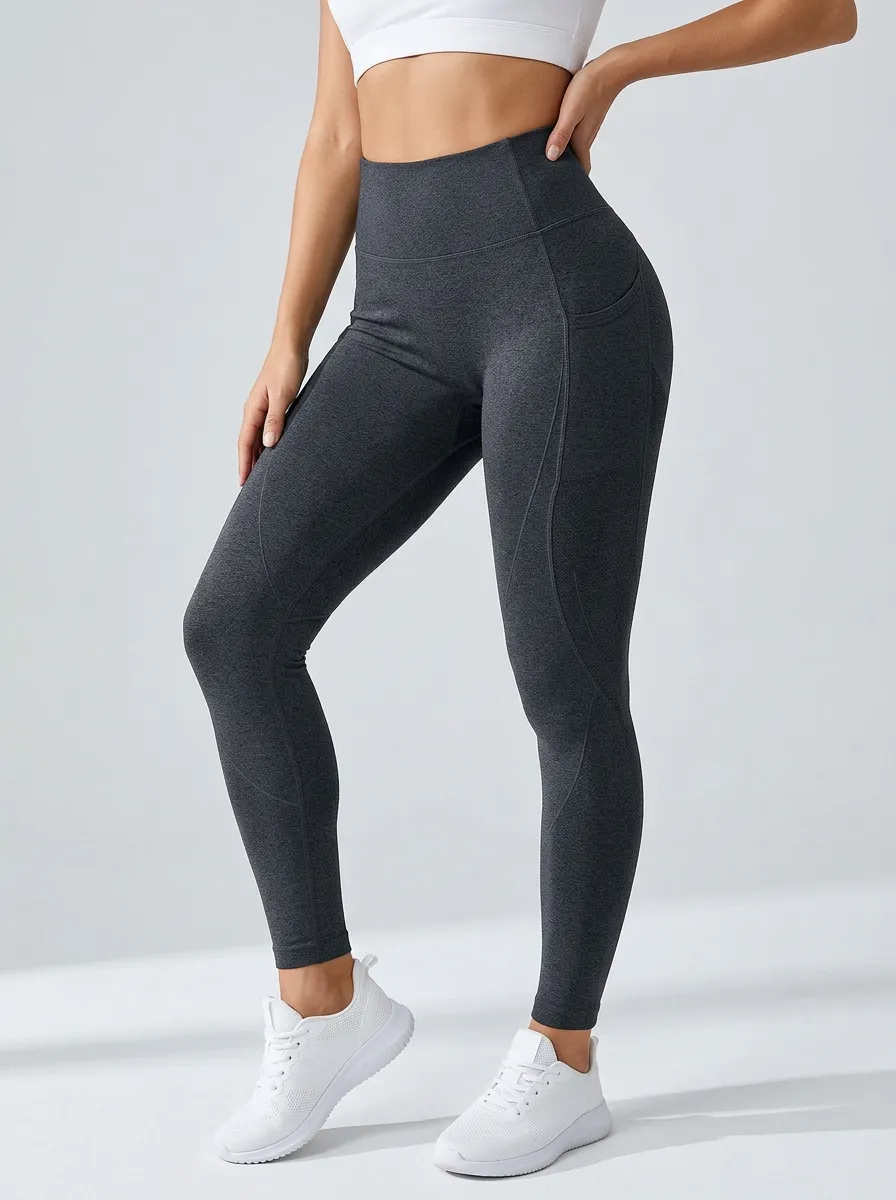 High Waist Leggings with Pocket Detail Detail