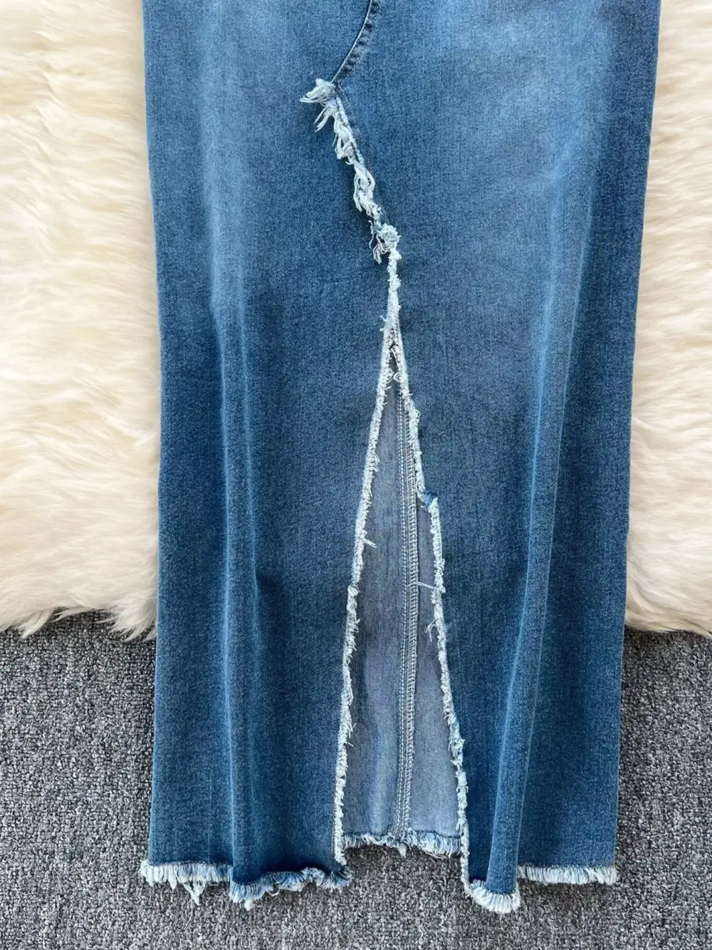 Denim Slit Sleeveless Dress Casual