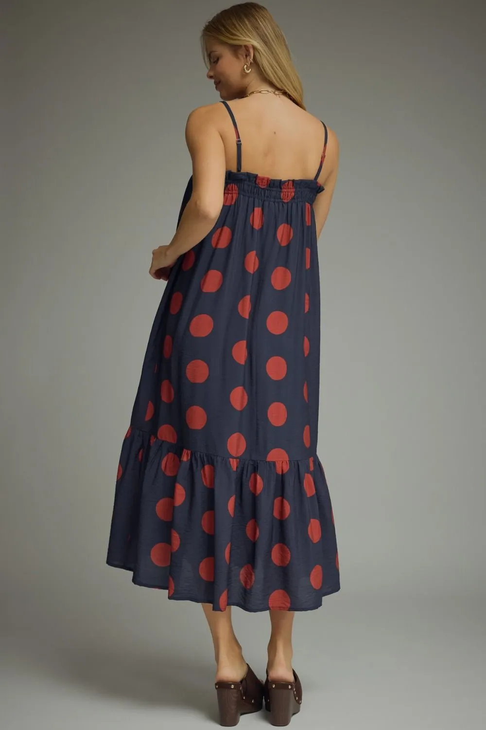 Relaxed Polka Dot Midi Dress