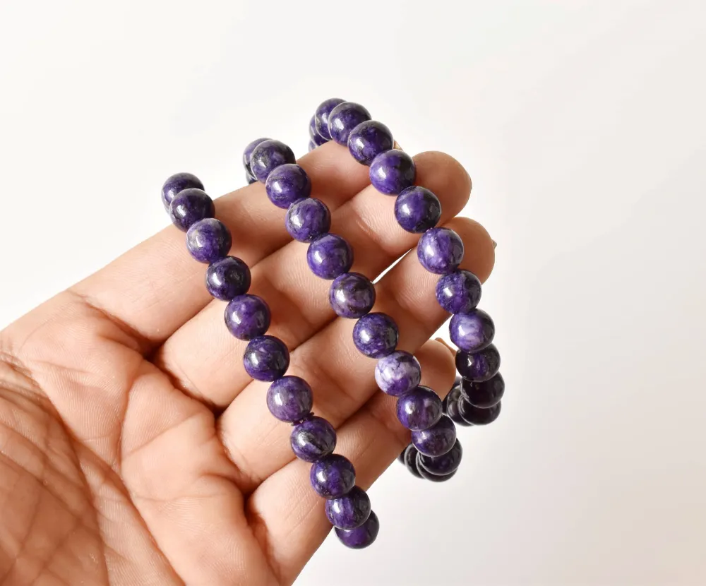 Minimal Charm Bracelet Detail Purple