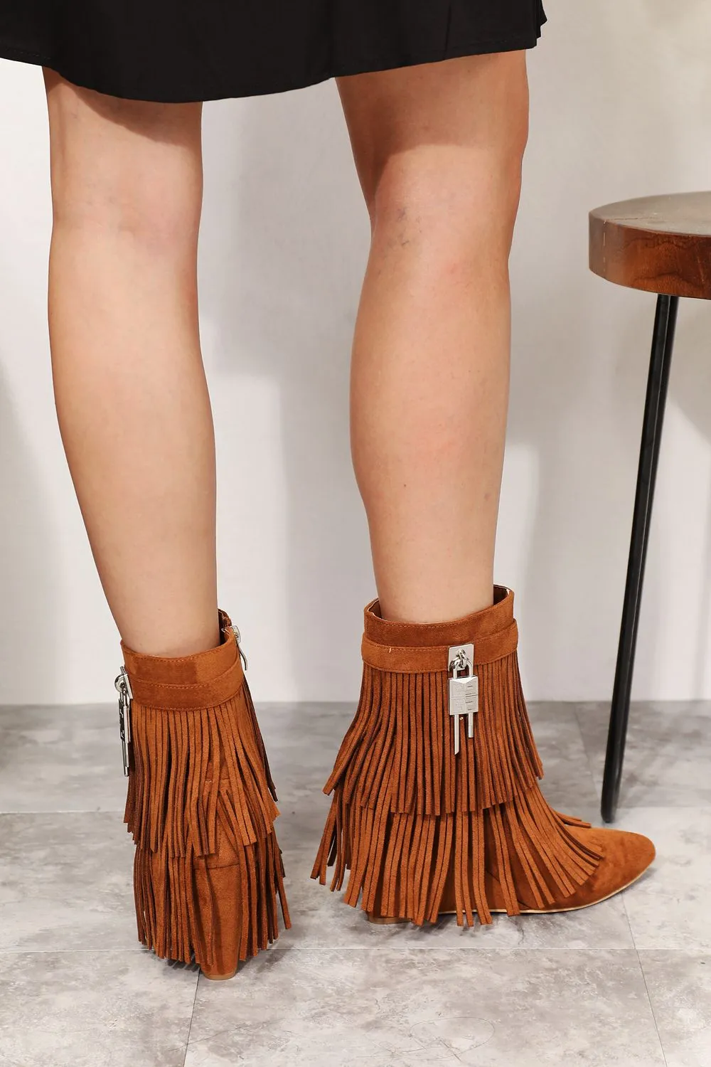 Everyday Tassel Heels Boots