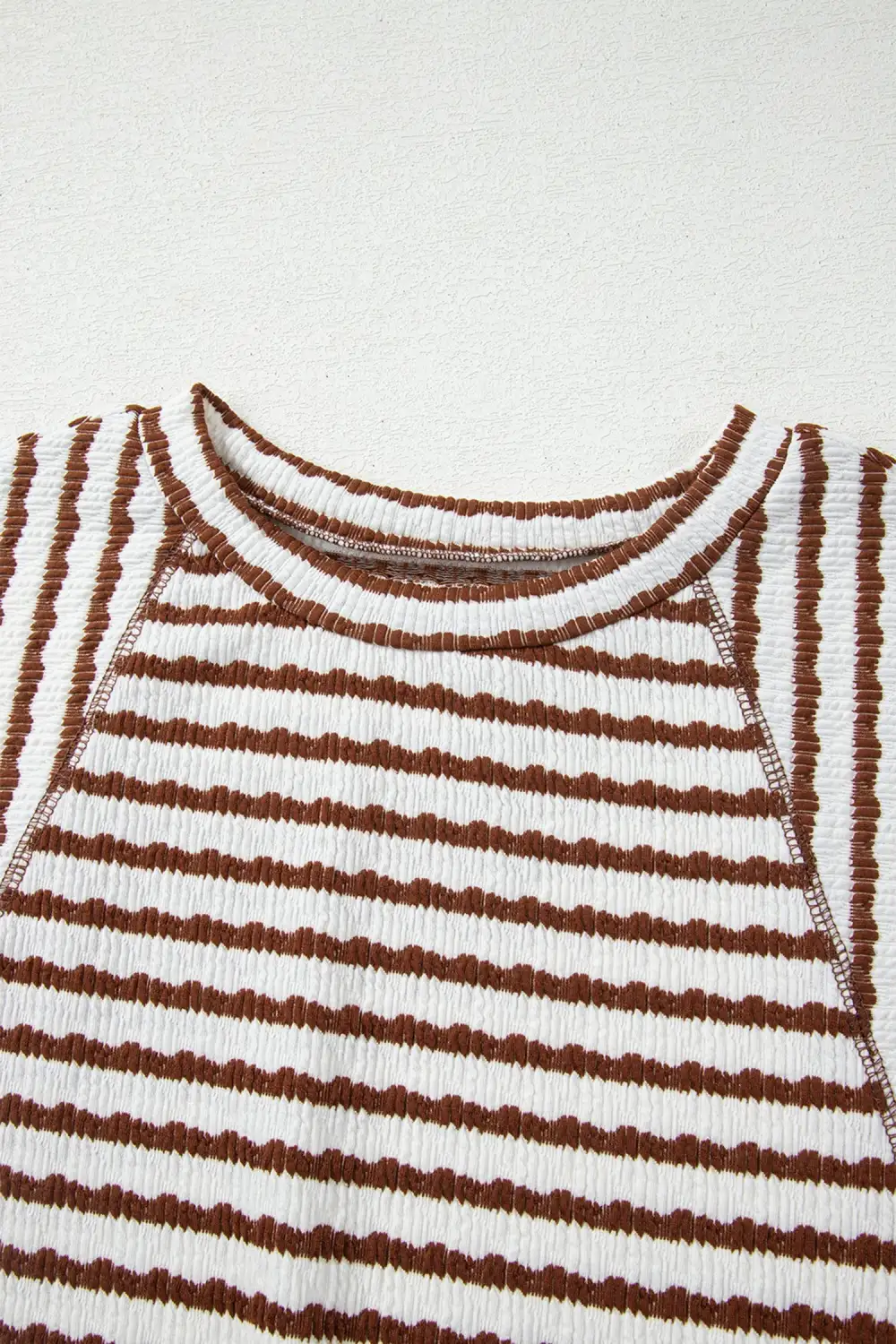 Striped Knit Half Sleeve Top