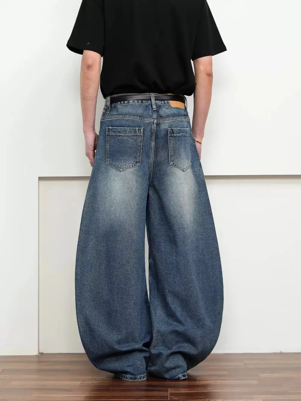 Men's Full Size Washed Wide Leg Jeans Plus Size
