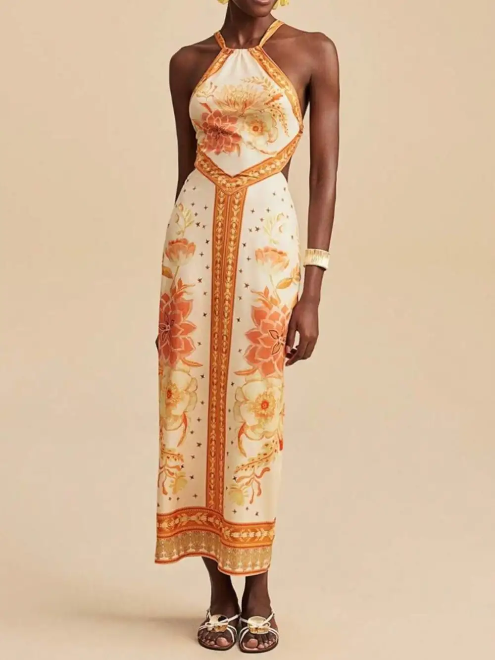 Wearable Cut Floral Printed Maxi Dress