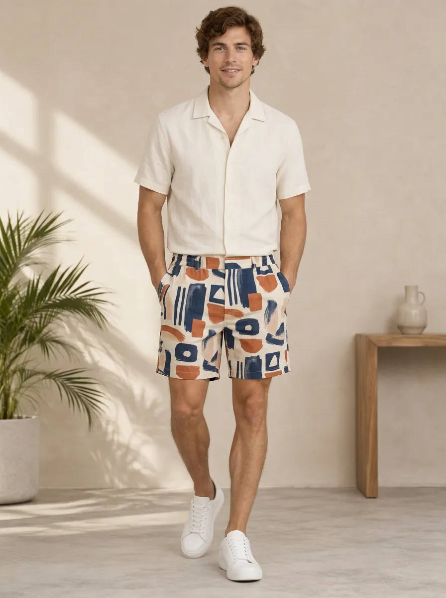 Easygoing Graphic Print Abstract Print Geometric Print Men's Printed Everyday Pants