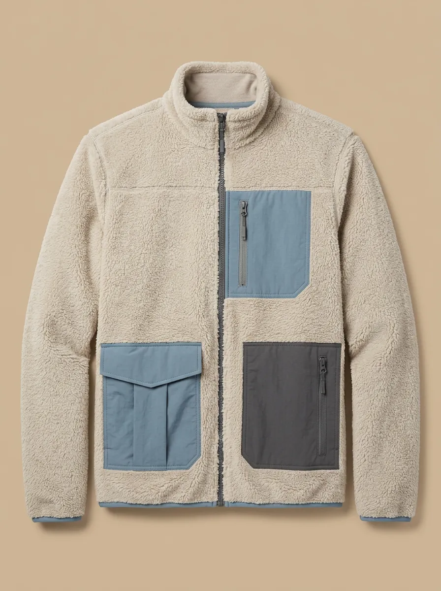 Colorblock Patchwork Fleece Jacket