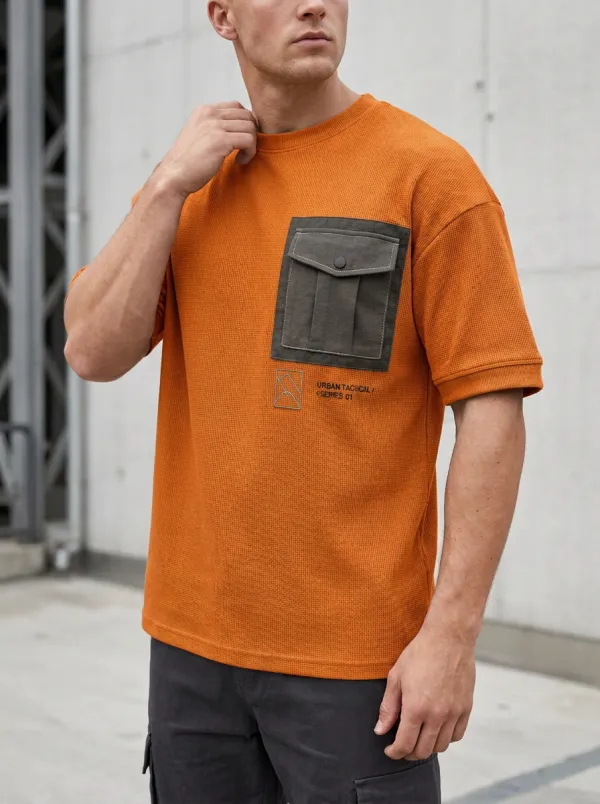 Practical Graphic Print Silhouette Men's Cargo Pocket T-Shirt