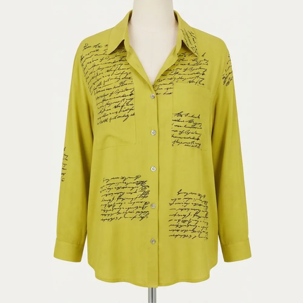Script Print Viscose Blouse