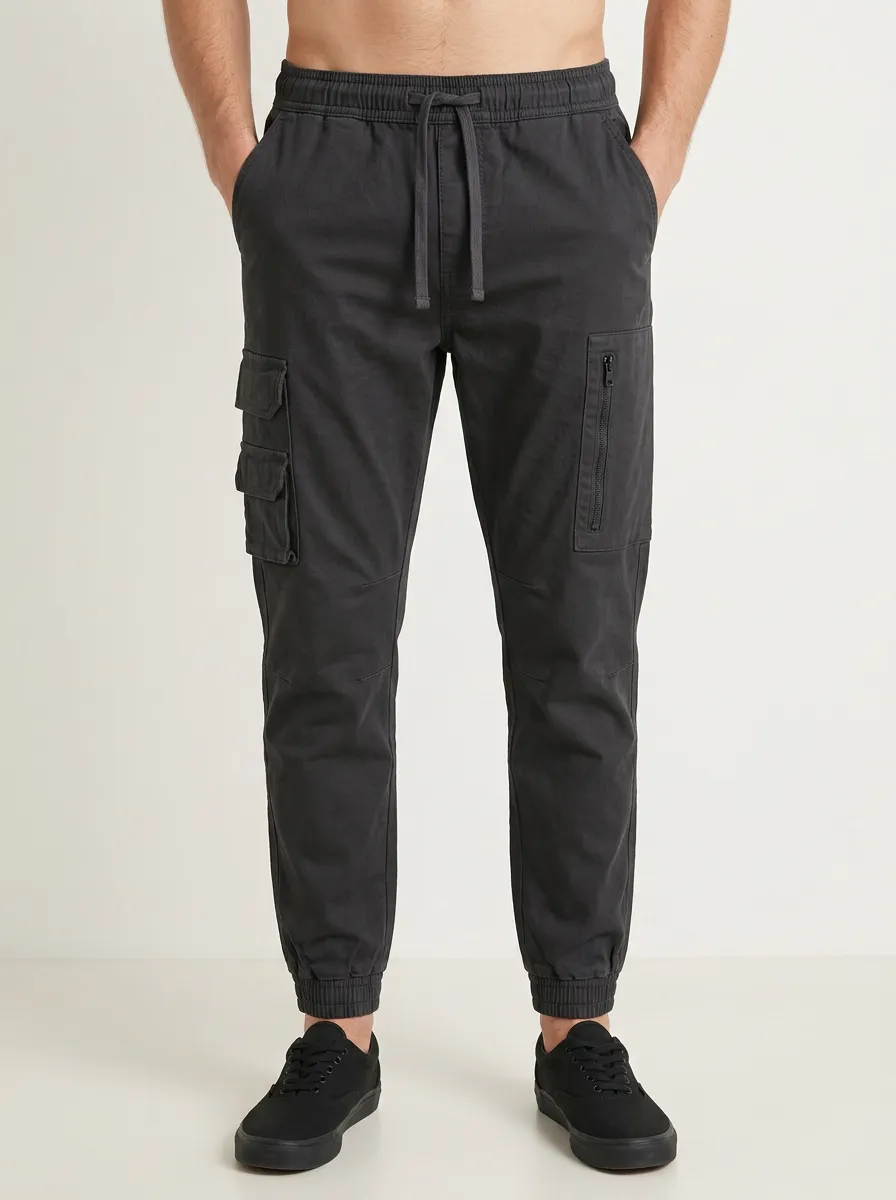 Multi-Pocket Drawstring Jogger Men's Cargo Pants