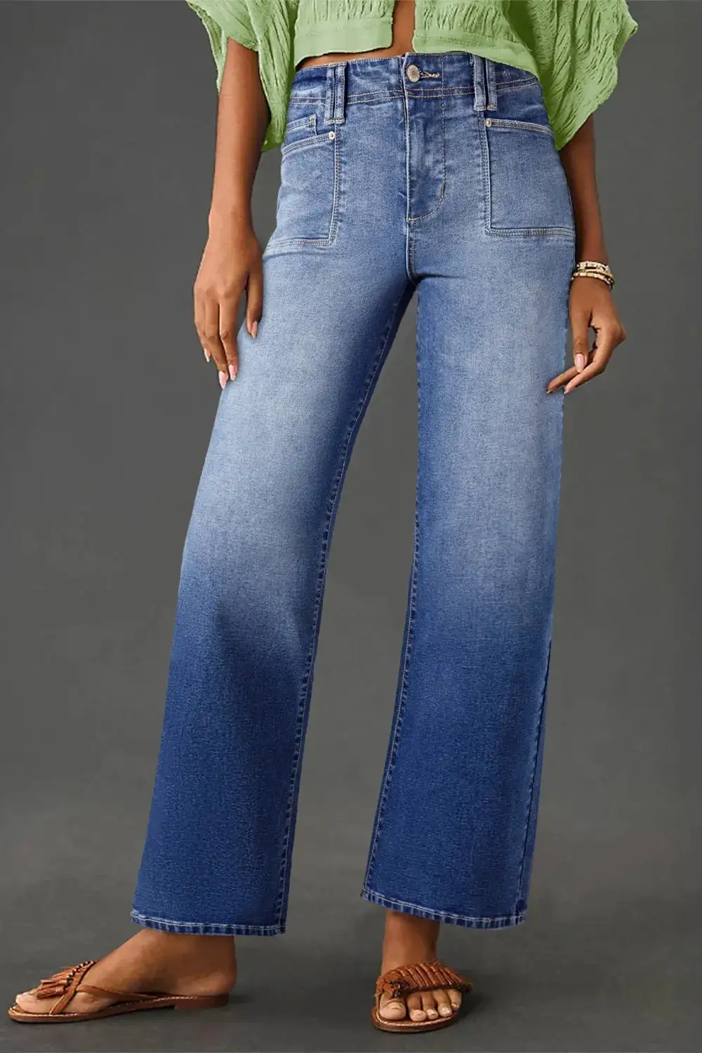 Contemporary High Rise Wide Leg Jeans