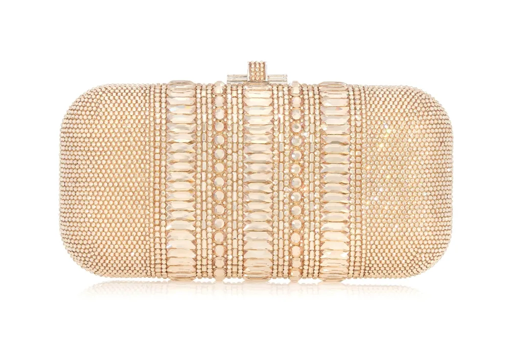 Sleek Gem Pattern Long Slide Crystal Minaudiere