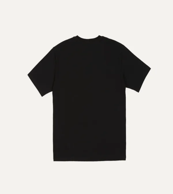 Casual Style Black Cotton Crew Neck Hiking T-Shirt
