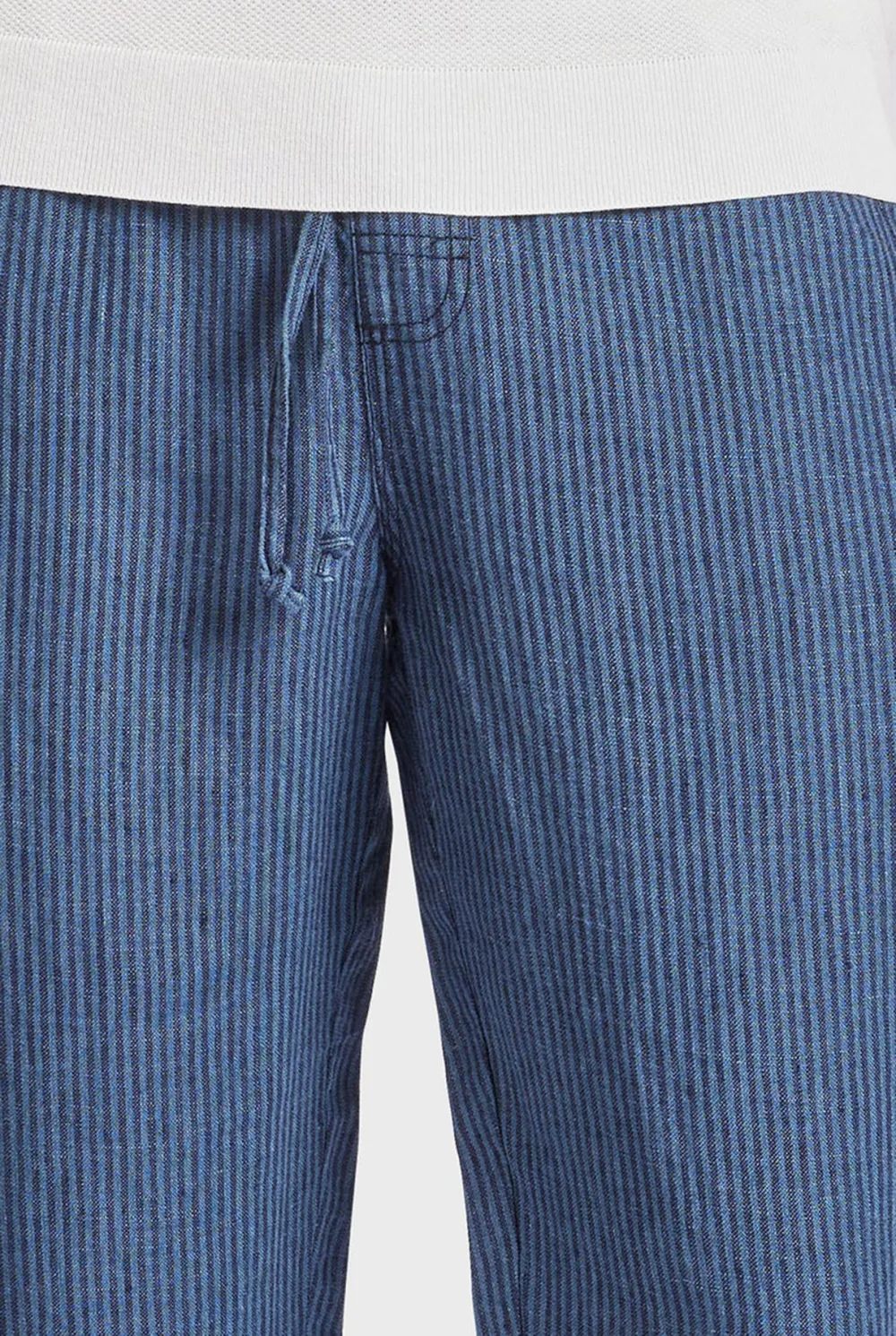 Striped Linen Cropped Pant