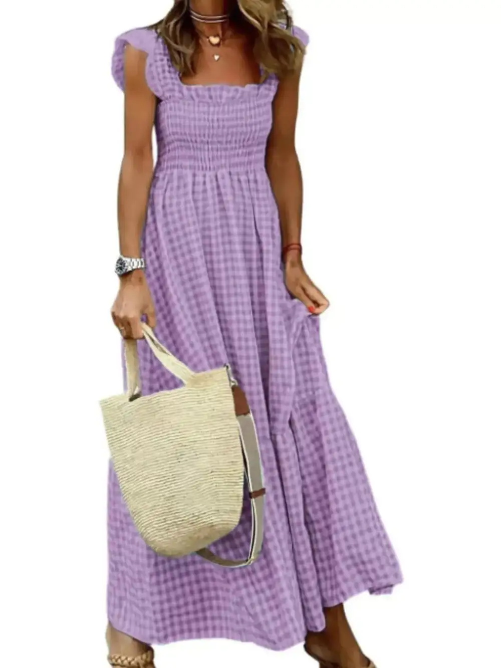 Ruffled Smocked Maxi Dress