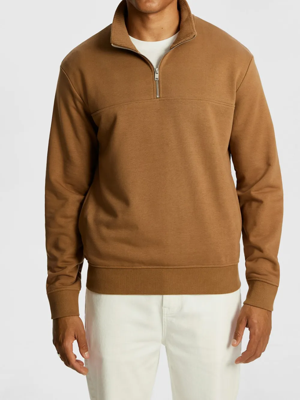Brown Quarter Zip Sweatshirt