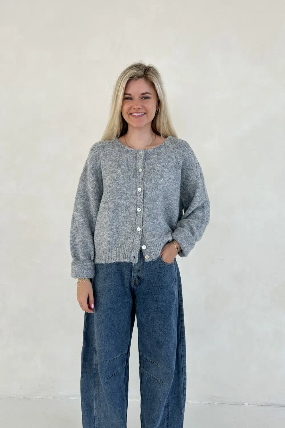 Soft Drape Soft Button Front Cardigan