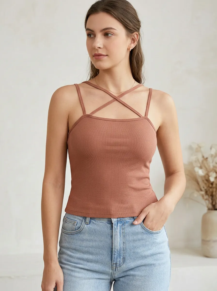 Women's Relaxed Crisscross Tank Bra