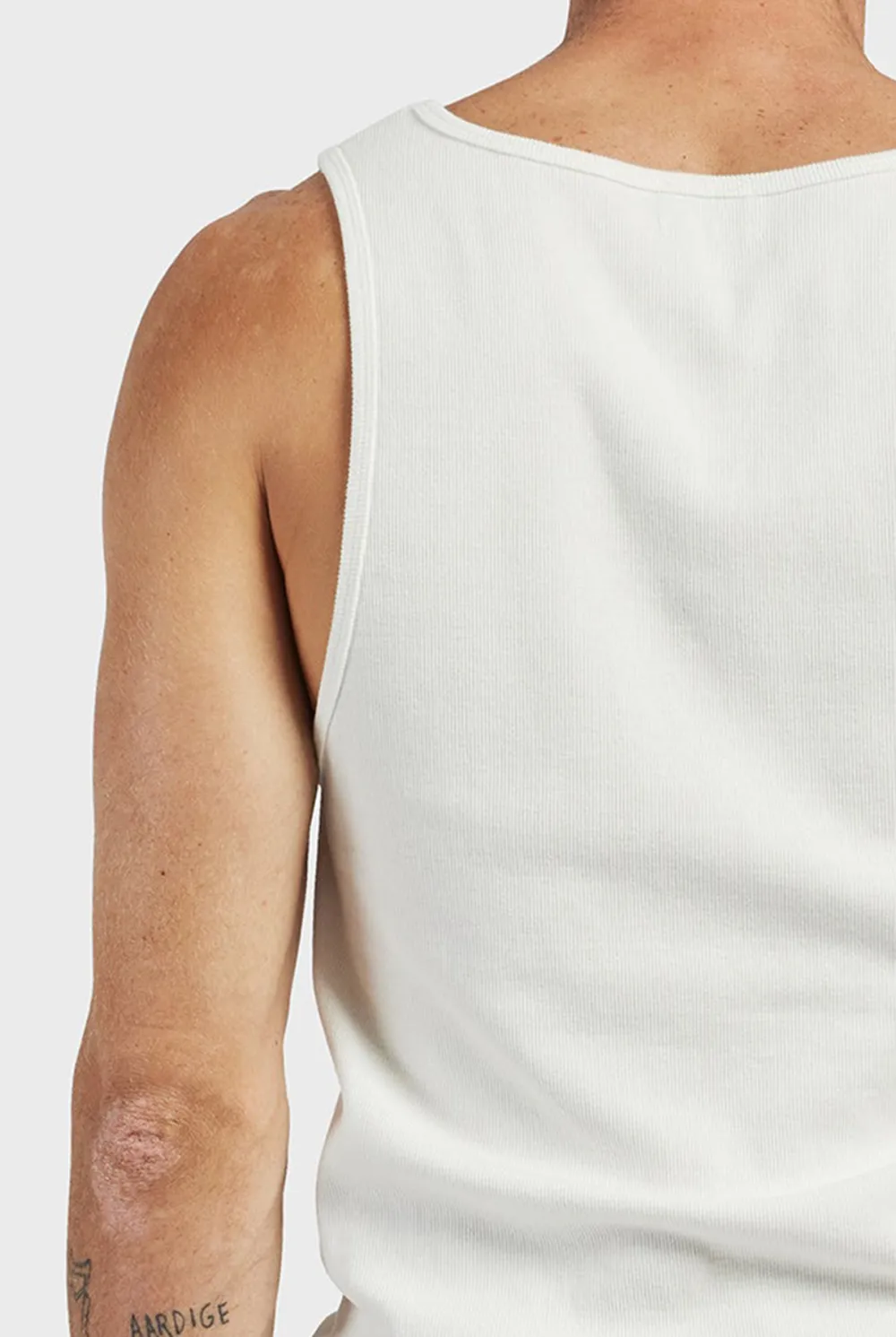 Sleeveless Crew Neck Ribbed Tee
