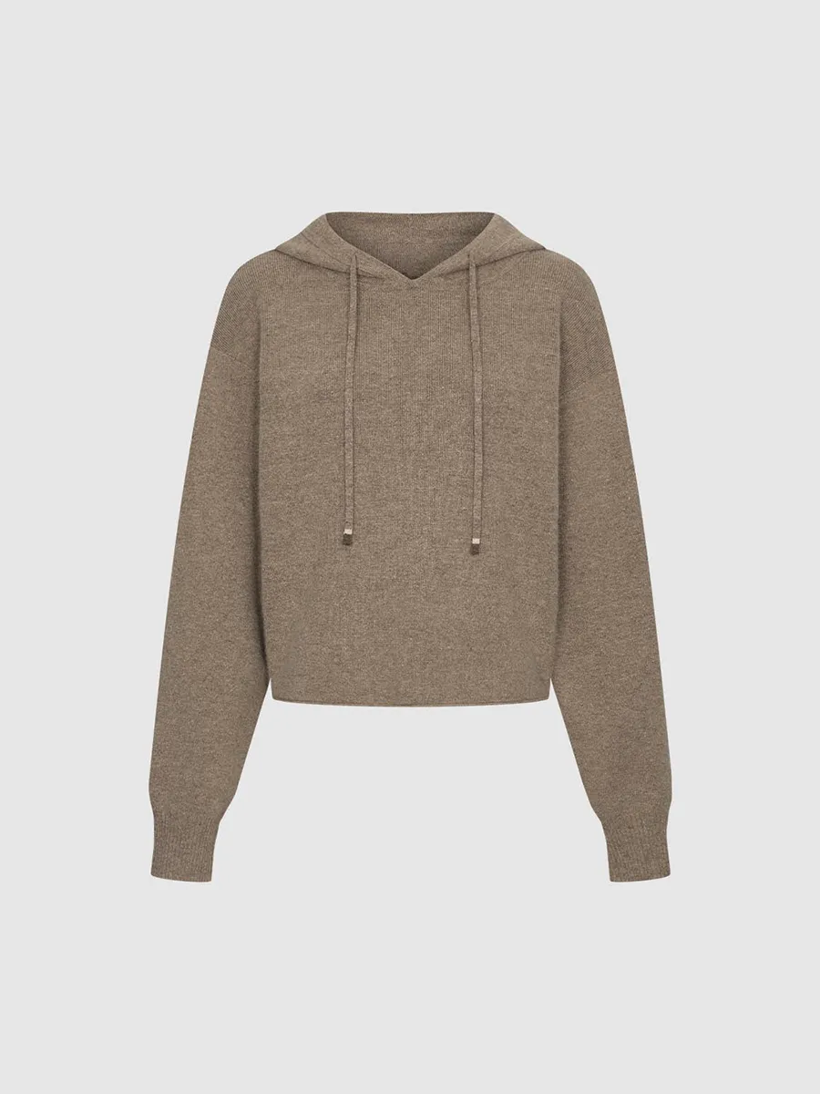 A Solid-Color Hooded Casual T-Shirt For Ladies