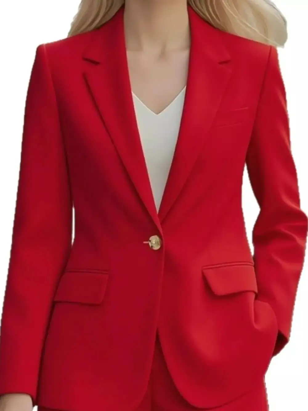 Unlined Lapel One Button Blazer