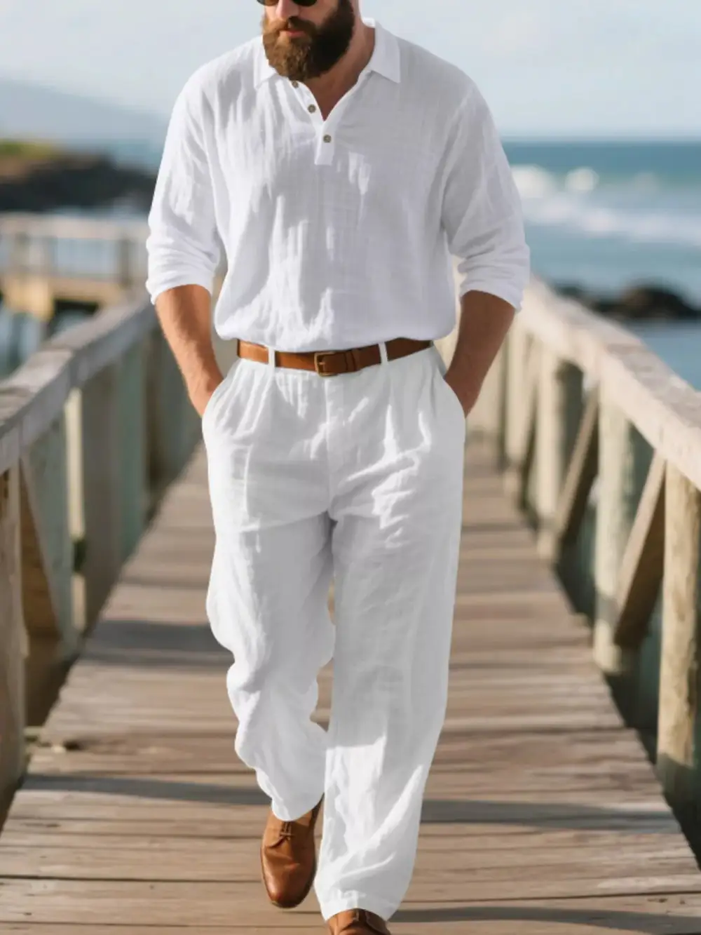Refined Men's Full Size Long Sleeve Top and Pants