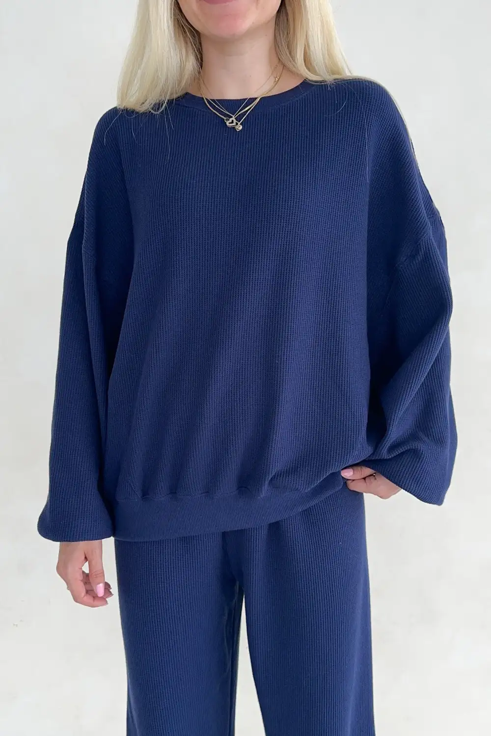 Modern Waffle Knit Sweatshirt
