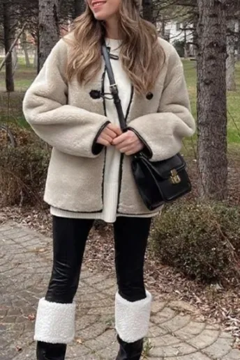 Loose Single-Breasted Minimalist Jacket