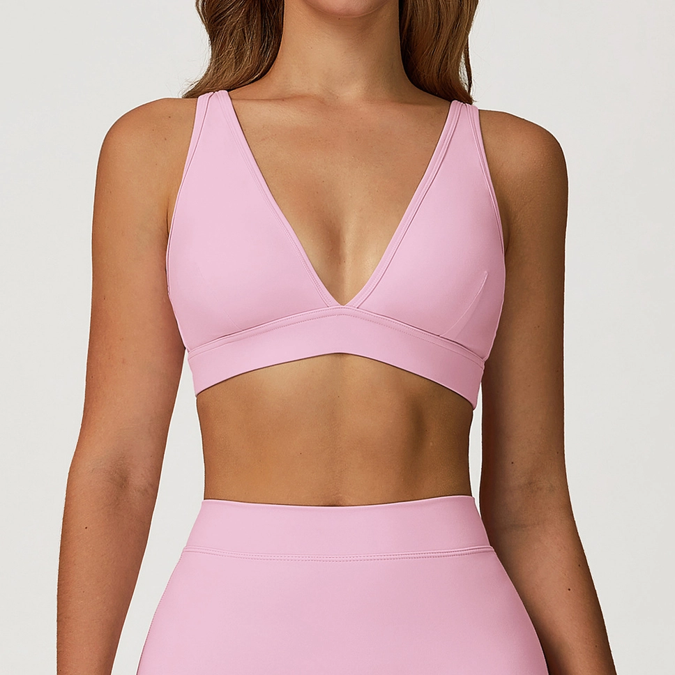 Deep V-Neck Sports Bra