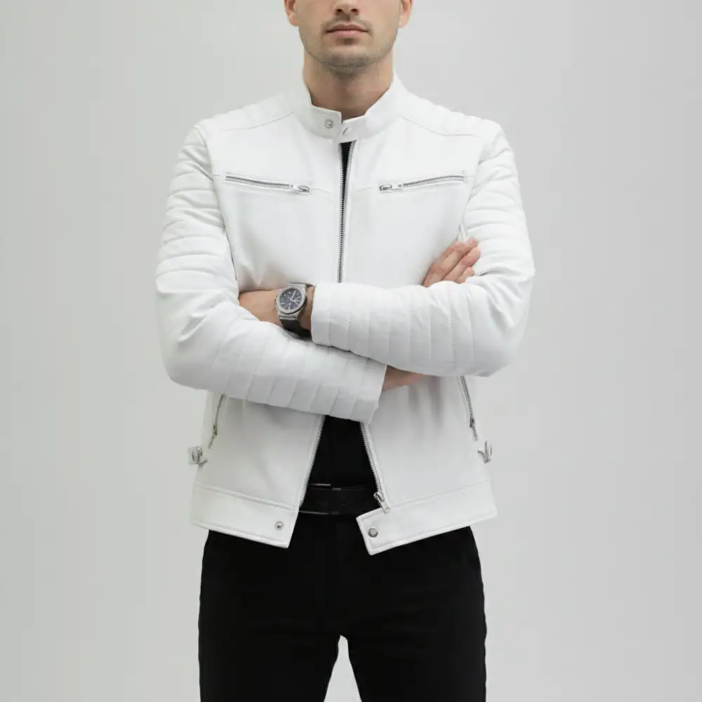 Travel Ready Leather Biker Motorcycle Jacket
