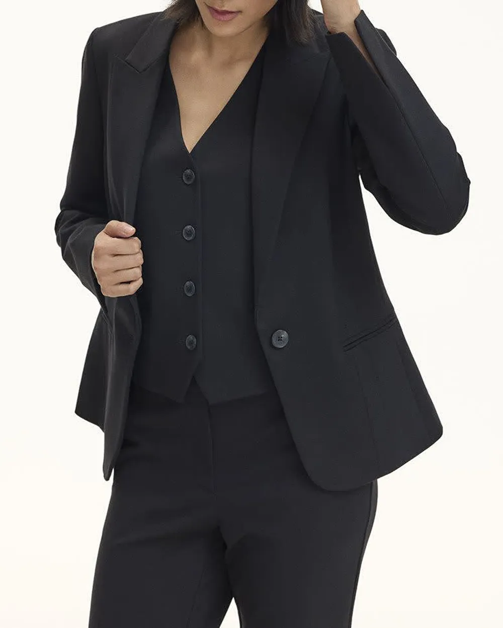 Fitted One-Button Blazer  Modern Stretch