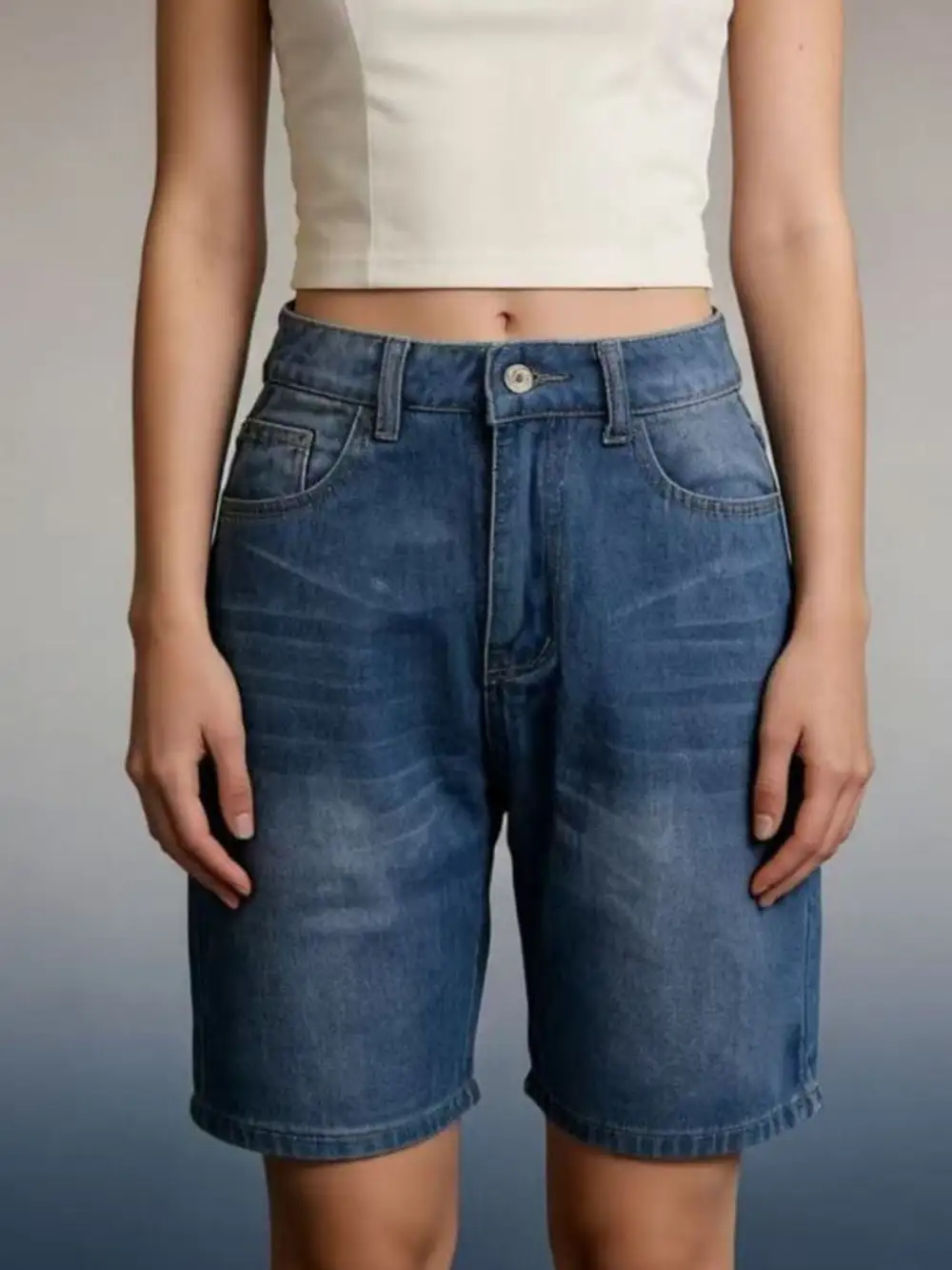 Classic High Waist Denim Shorts