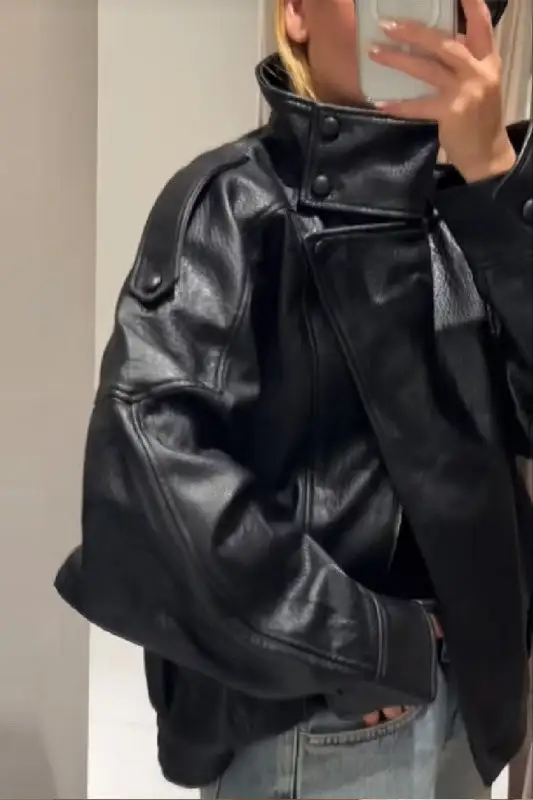 Asymmetrical Cropped Ribbed Jacket