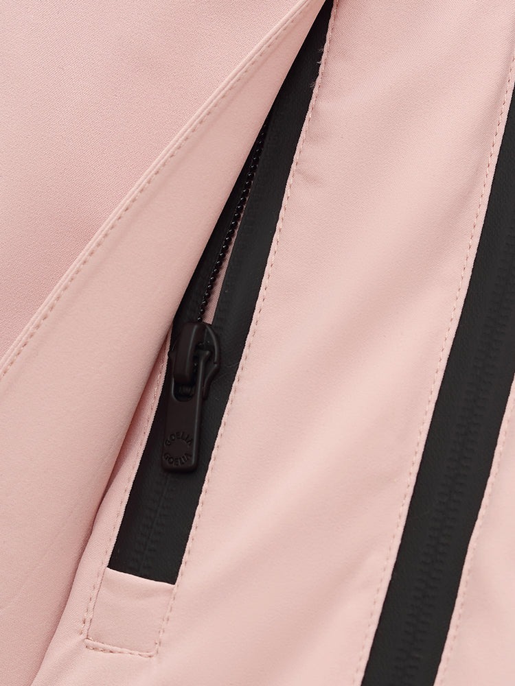 Hooded Goose Down Ski Jacket With Belt