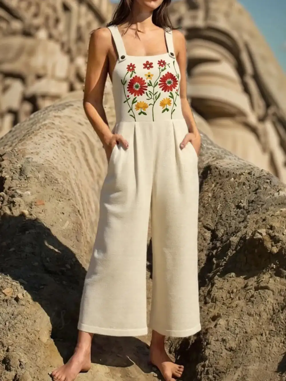 Polished Floral Wide Leg Jumpsuit