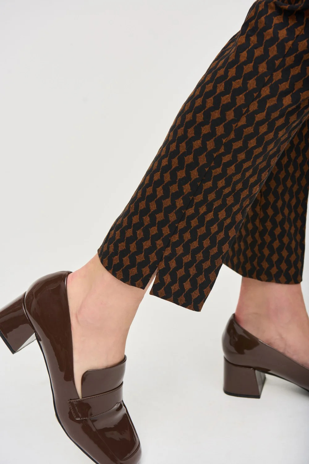 Brown Polka - Dot Ankle Pants