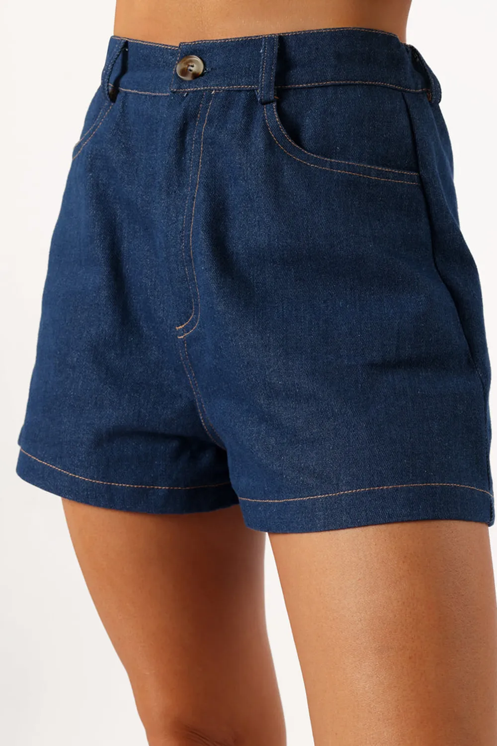 DARK DENIM LOOSE BUTTON DOWN SHIRT