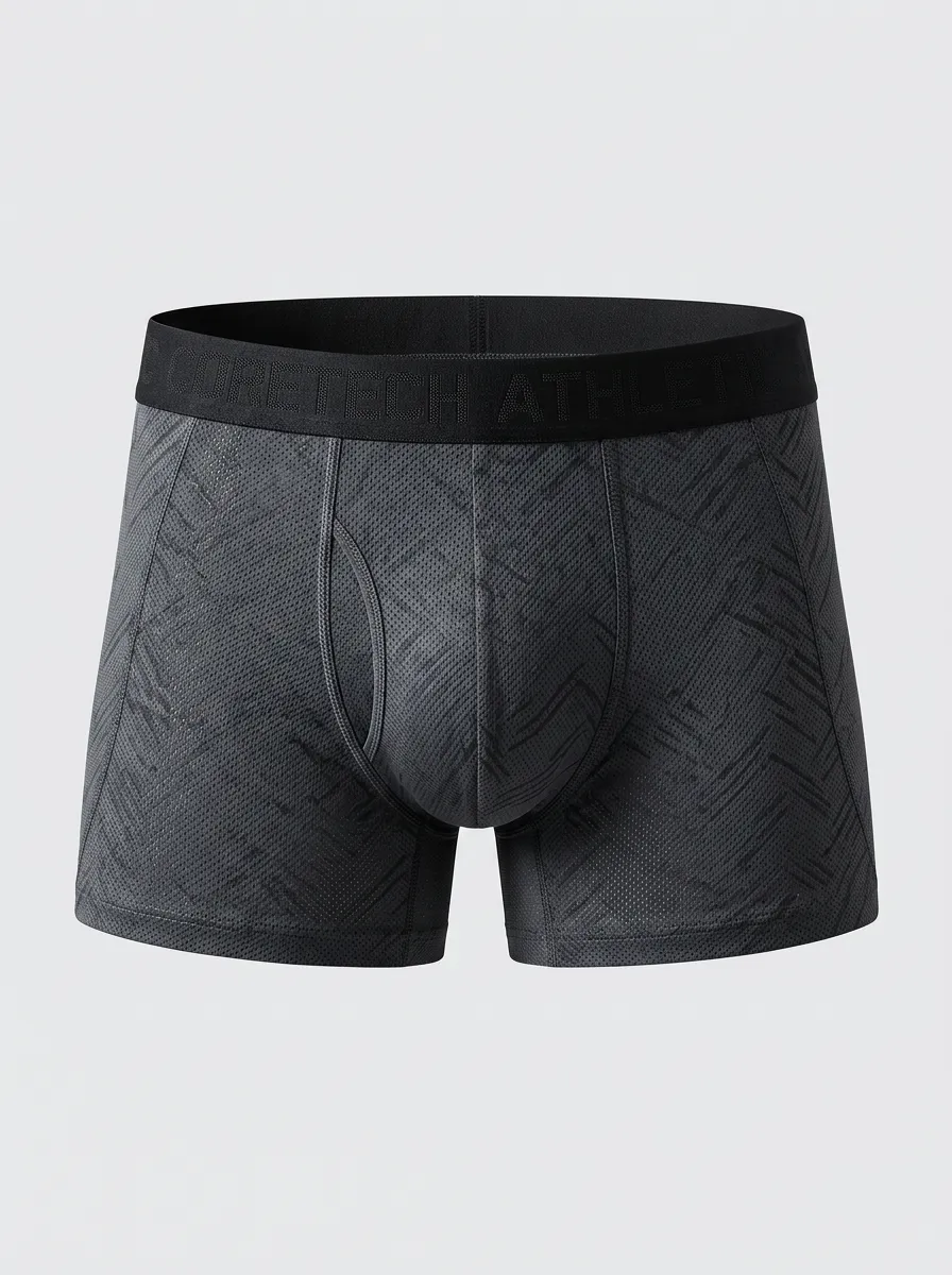Men's Athletic Performance Geometric Pattern Boxer Briefs