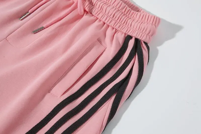 Loose Wide Leg Striped Track Pants Women's Casual Streetwear Joggers with Elastic Waistband