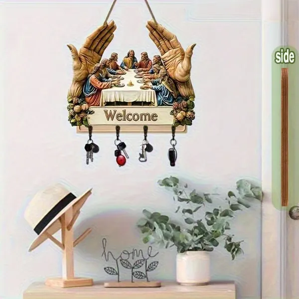 2D Jesus and Disciples Wall Art Keychain