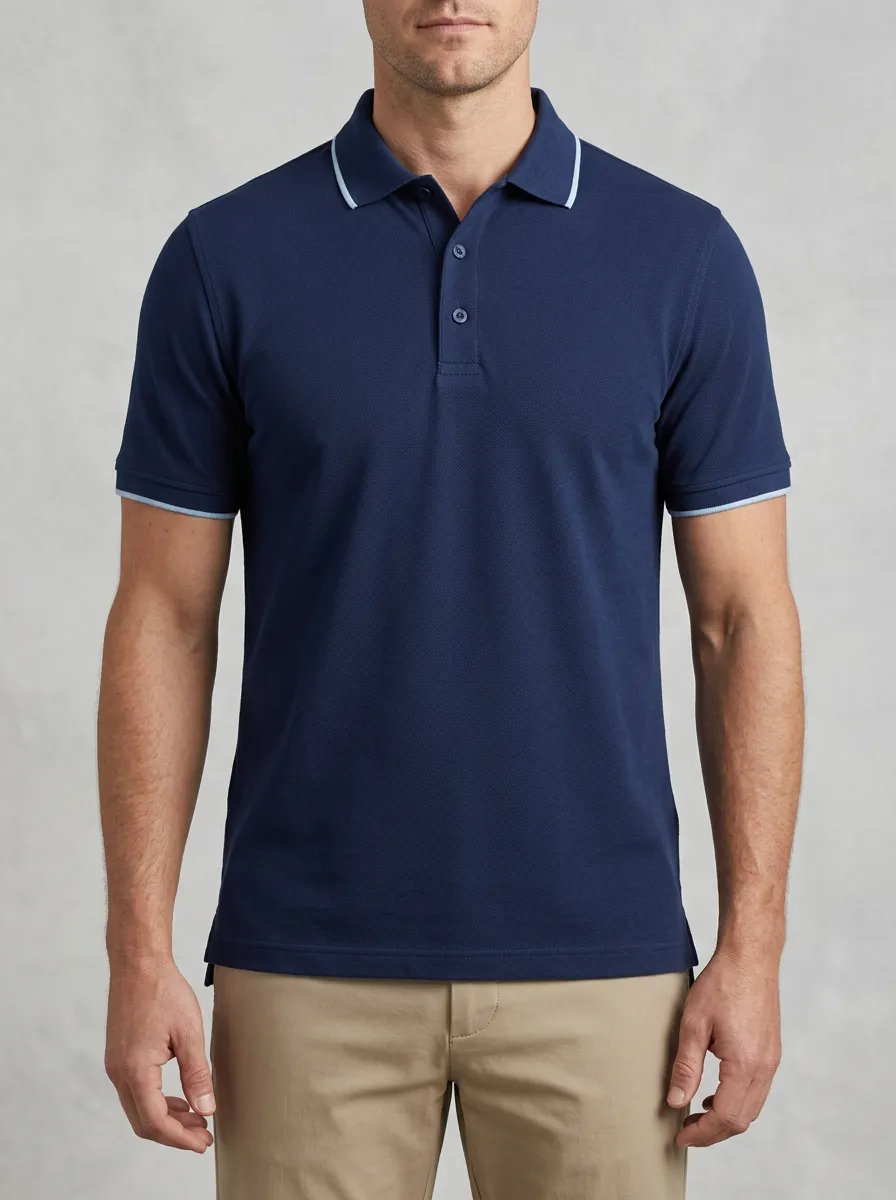 Tipped-Trim Golf Polo Shirt