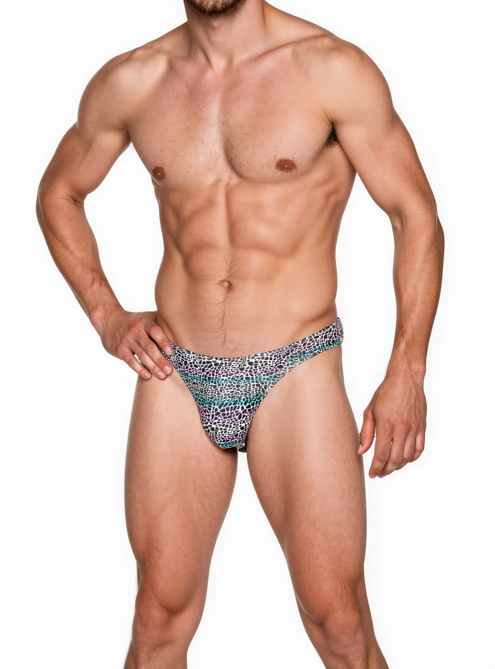 Leopard Print Stretch Men's Thong
