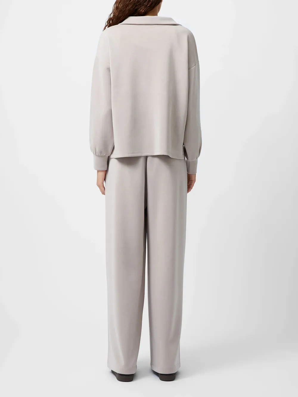 Basic Zip-Neck Sweatshirt With A Lazy Feel