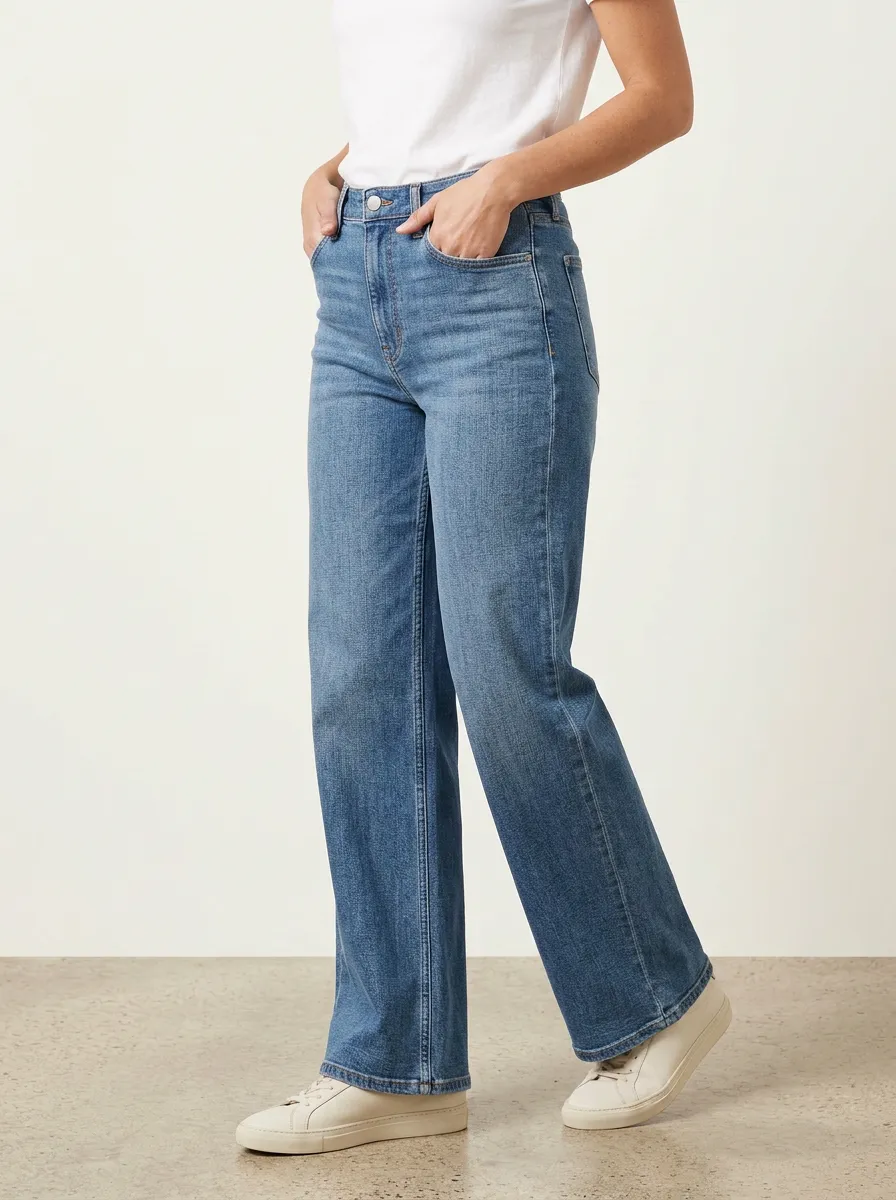 Women's Classic Wide Leg Denim Jeans