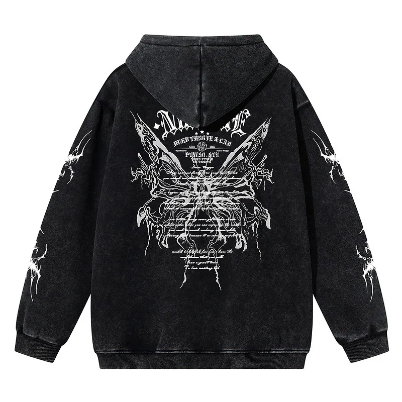 Oversized Vintage Butterfly Hoodie