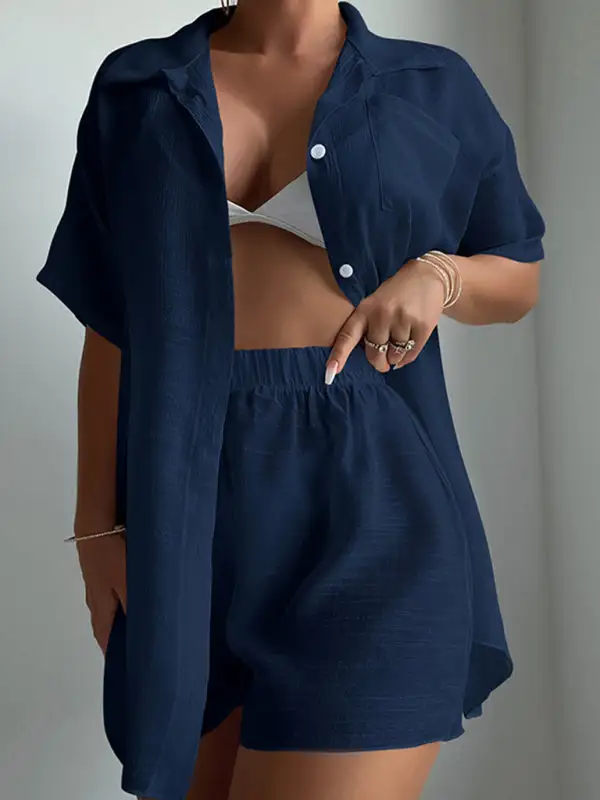Loose Sun Protection Short Sleeved Swim Cover Up