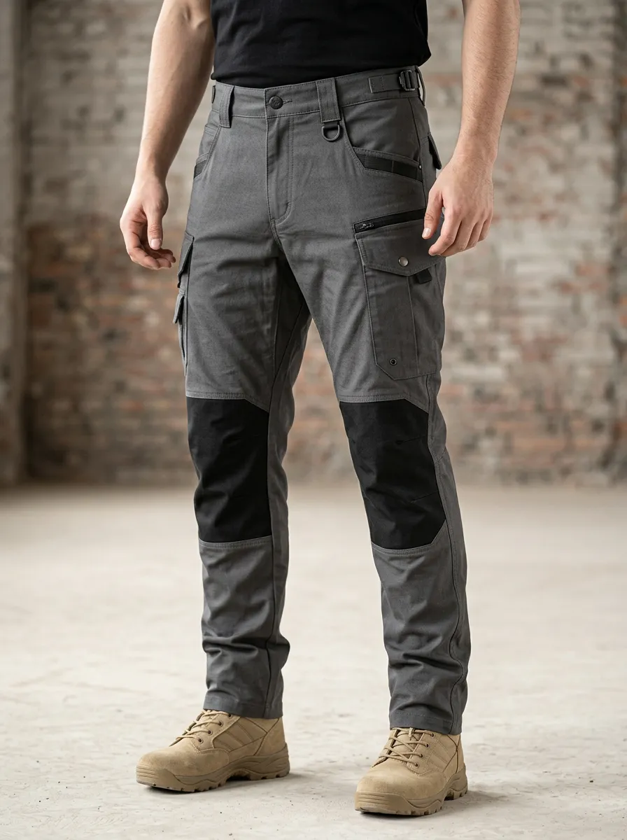 Men's Tactical Outdoor Multi-Pocket Reinforced Knee Cargo Pants